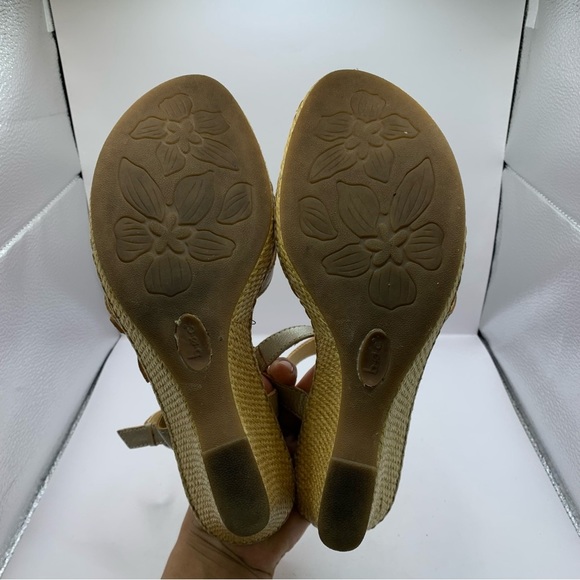 Born wedge floral sandals size 10 cork heel - Picture 7 of 9